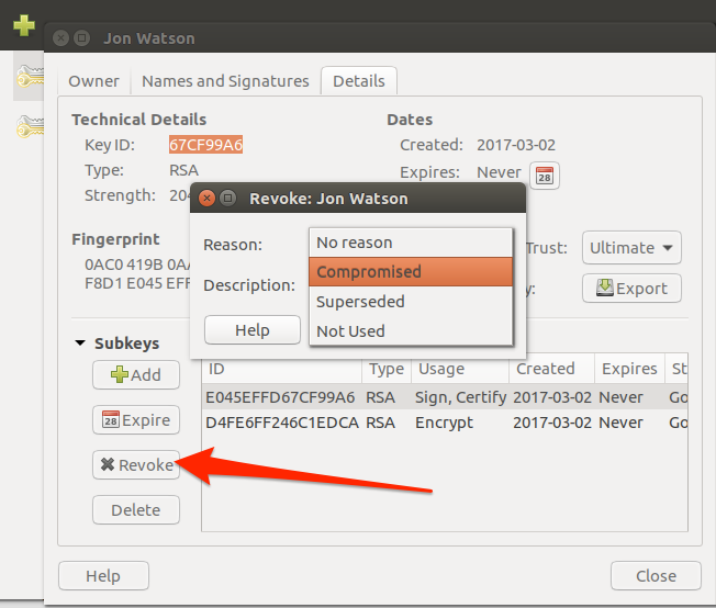 Clave de revocación de Ubuntu