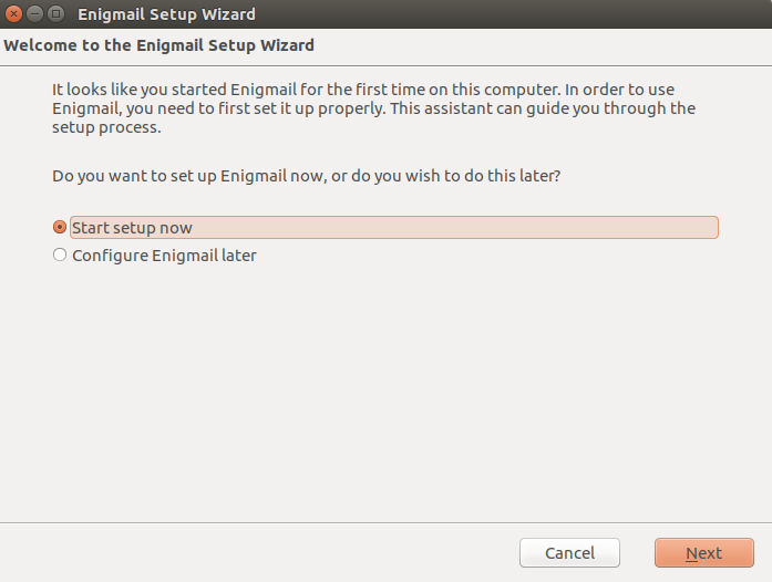 Ubuntu configure enigmail 1