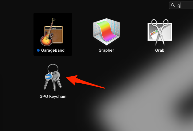 تطبيق GPG keychain في launchpad