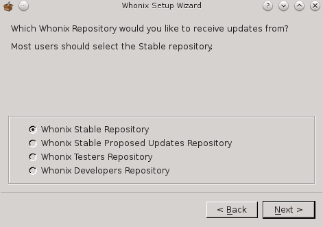 Einstellungen für das Whonix-Workstation-Repository