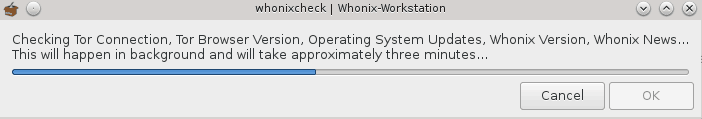Erstes Update der Whonix Workstation