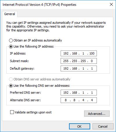 Plex VPN - Adaptereinstellungen 2
