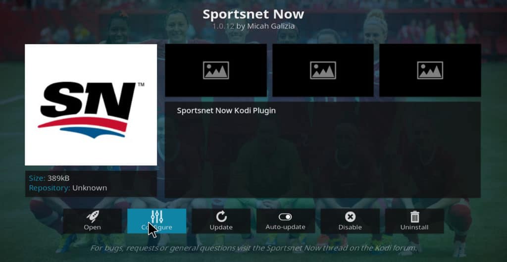 Module complémentaire Sportsnet Now Kodi