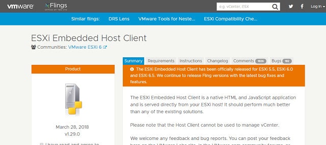 Cliente de host incorporado do ESXi