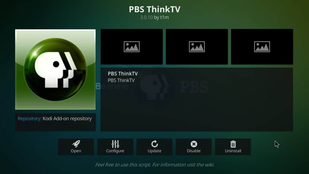 Componente aggiuntivo PBS ThinkTV Kodi