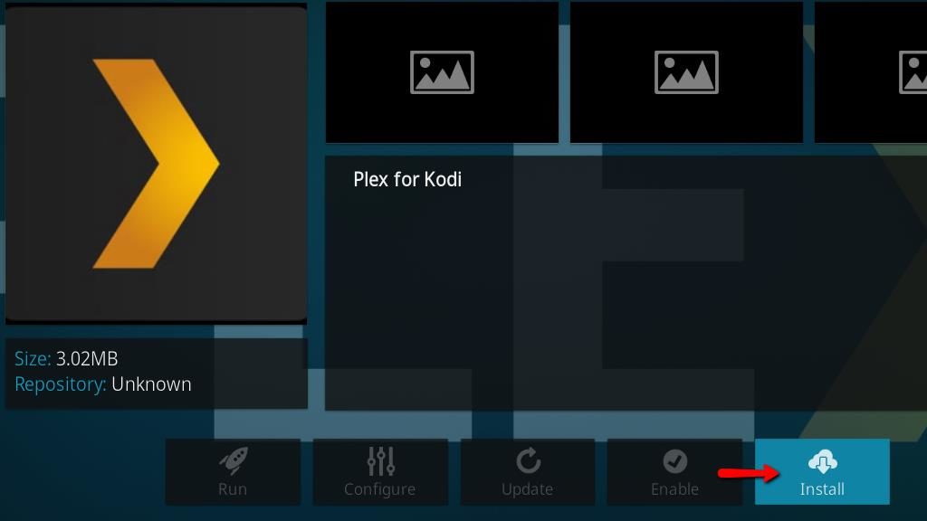 Module complémentaire Plex Kodi - Installation