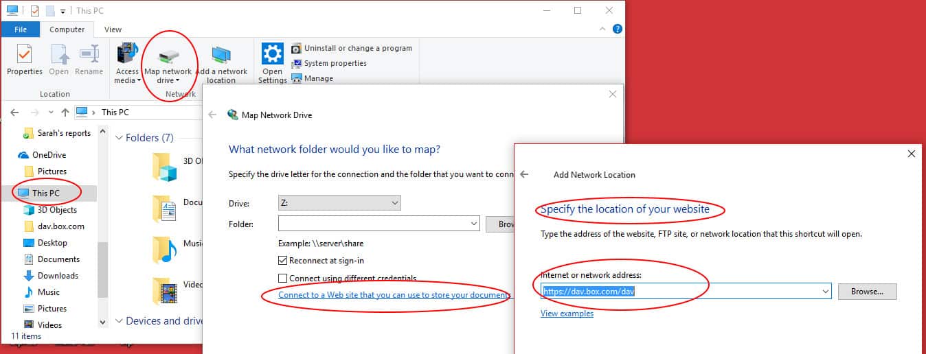 El explorador de archivos estándar de Windows puede apuntar a un servidor WebDAV.