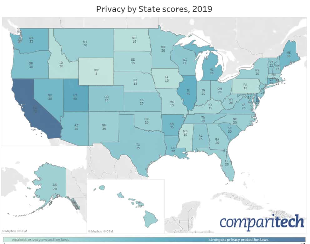 隐私按州评分2023